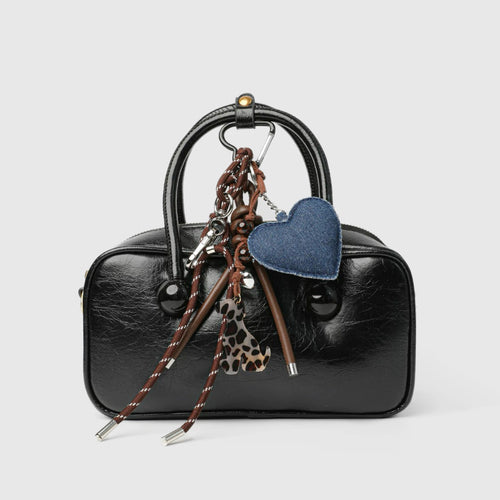 Denim Heart Bag Charm