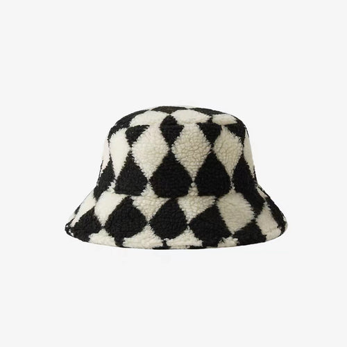 Sherpa Diamond Checkered Bucket Hat