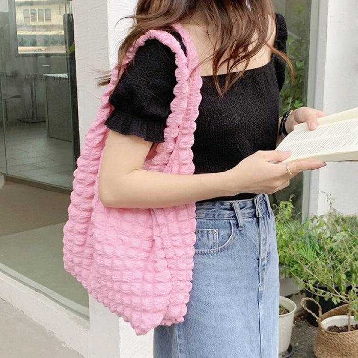 Cloud Puff Tote Bag In Pink