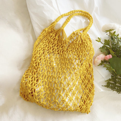 Hollow Crochet Tote Bag