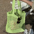 [Neue Farbe] Gehäkelte Stroh-Einkaufstasche in frischem Grün
