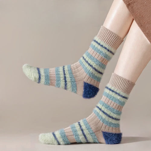 Plush striped socks