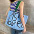 Alphabet-Einkaufstasche aus Segeltuch mit doppeltem Riemen