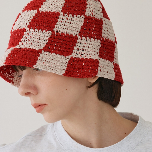 checkerboard bucket hat