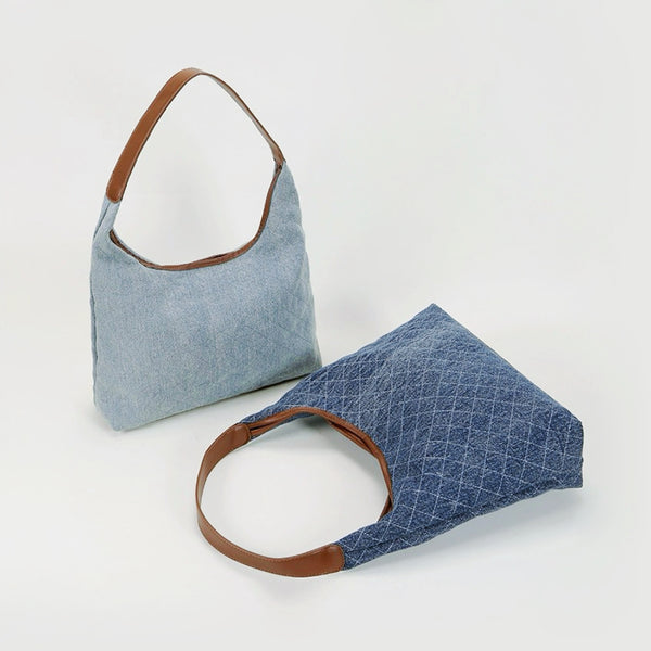 Sac à bandoulière en denim à motif diamant