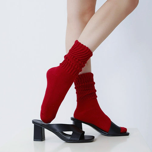 Red Slouch Socks