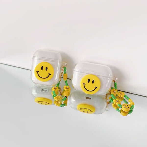 Transparent Smiley AirPods case cover