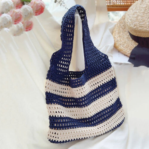 Bolso de Crochet de Rayas Anchas