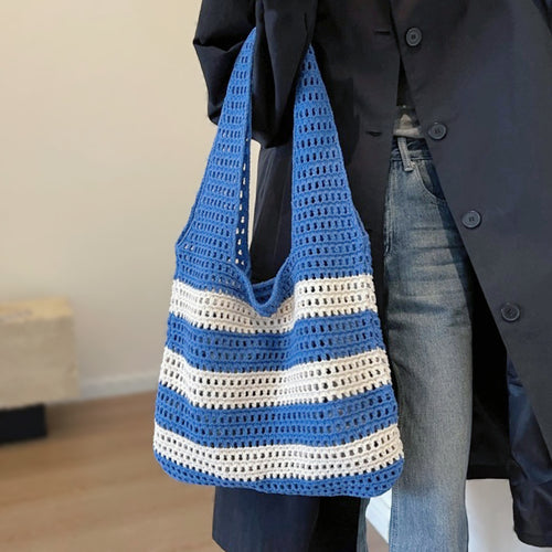 Bolso de Crochet de Rayas Anchas