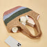 Borsa in paglia di rattan a righe