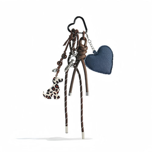 Denim Heart Bag Charm