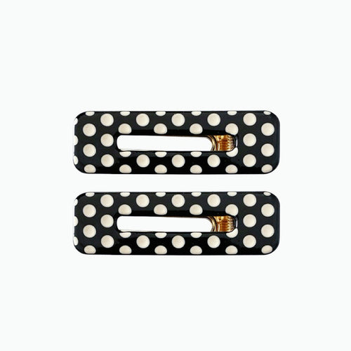 Black And White Dot Hair Clips