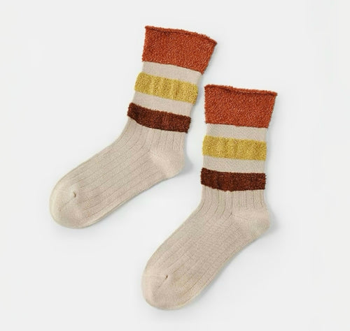 Maillard Plush Splicing Socks