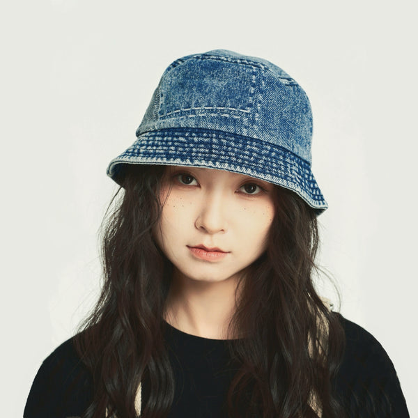 Denim Patchwork Bucket Hat