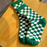 chaussettes texturées à carreaux