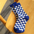 chaussettes texturées à carreaux