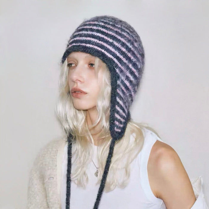 Striped Earflap Hat