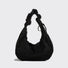Ruched Strap Suede Hobo Bag
