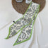 Close-up of Botanical Pattern Silk Scarf in green, ideal for everyday styling and weekend outings.