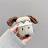 Gestrickte Airpods-Hülle mit Welpenmotiv