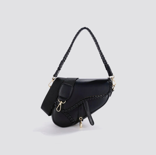 Bolso de sillín con hilo de cuero