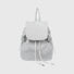 Close-up of Check Mate Mini Backpack in white, great for daily carry and travel.