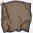 The caramel and black checkerboard scarf spread out flat.