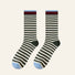 Close-up of Chromatic Stripe Socks in green, easy to pack for travel and errands.