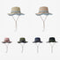 A grid showing six different color variations of the bucket hat, including beige, khaki, pink, olive green, navy blue and black.