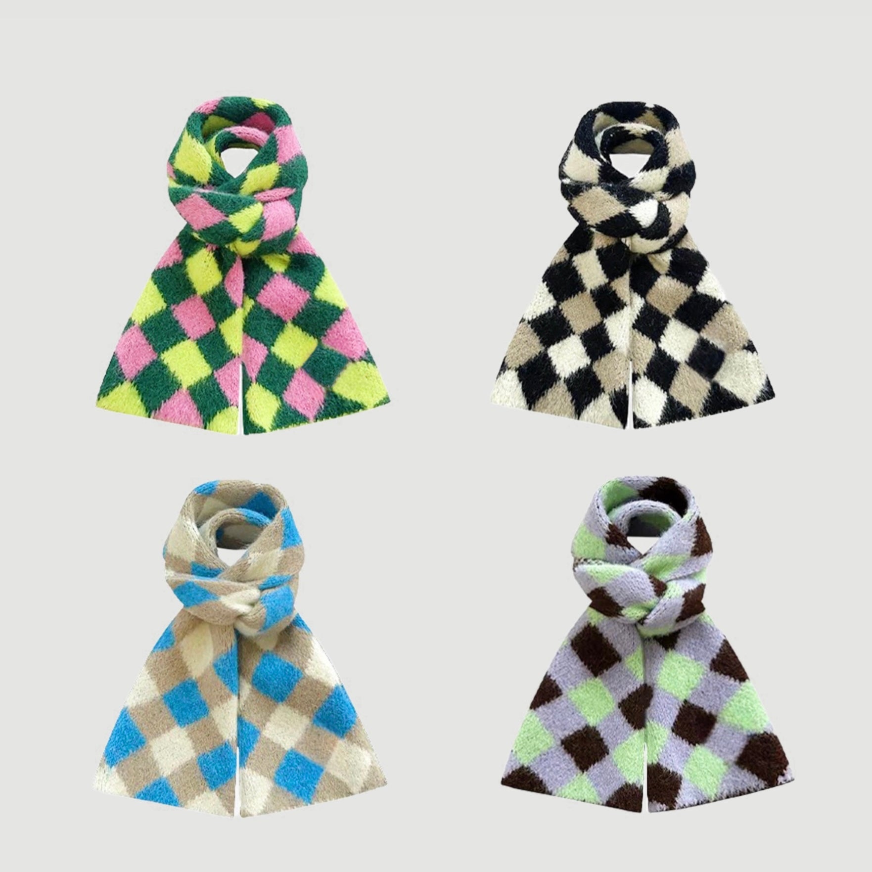 Colorblock Diamond Scarf | DEHOME