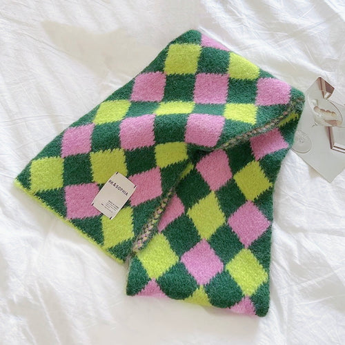 Colorblock Diamond Scarf | DEHOME