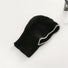 Front view of black balaclava hat with contrast edges, designed for a snug and stylish winter fit.