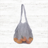 Front view of Colorful Net Shopper Bag in gray, ideal for errands and gifting.