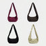 Four-color grid of the corduroy crescent bag in burgundy, brown, black, and tan.