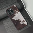Front view of Cowhide Pattern Case. Classic cowhide motif on durable silicone and faux-leather construction.