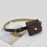 Front view of brown Crocodile Leather Belt With Pouch, classic trendy for daily commuting