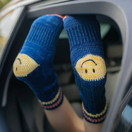 Chaussettes tricotées souriantes