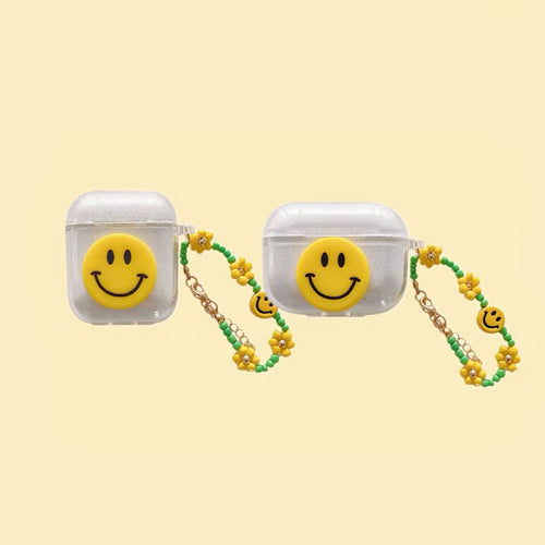 Transparent Smiley AirPods case cover