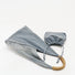 Front view of light blue Denim Shoulder Bag With Inner Pouc, great for everyday carry and travel.
