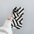 Black and white diagonal stripe pattern silicone case. Layered 3D texture for enhanced grip and style.