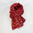 Close-up of Dual-Sided Aurora Texture Soft Scarf in burgundy and red, easy for travel packing and gifting.