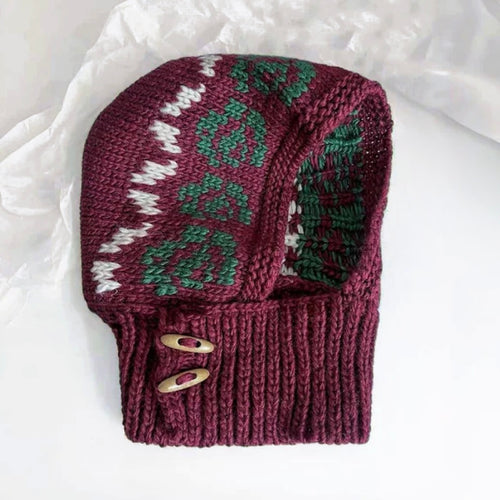 Jacquard Knitted Balaclava Hat