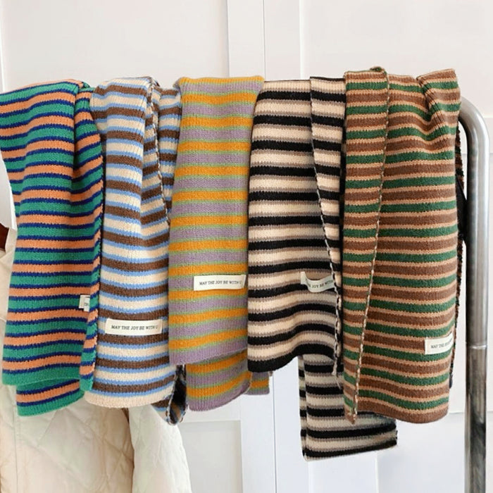 Striped Knitted Scarf