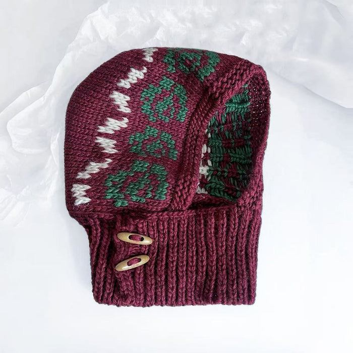 Balaclava-Mütze aus Jacquard-Strick