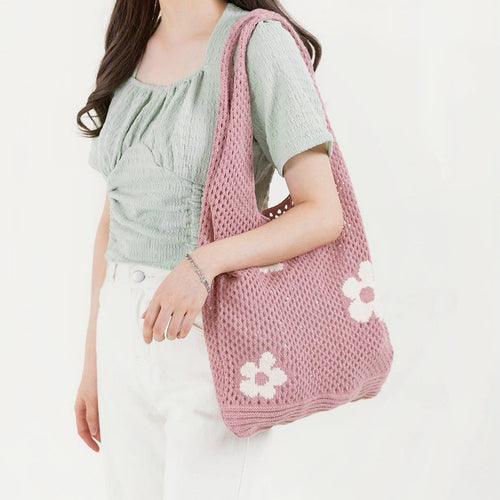 Sac à bandoulière en crochet à fleurs