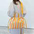Striped Drawstring Bowling Bag
