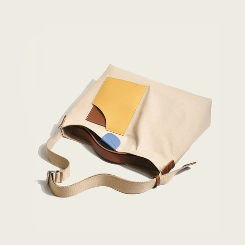 Borsa tote in tela color block