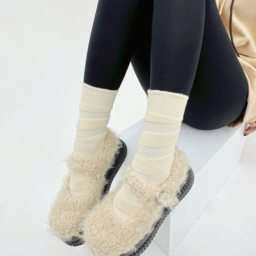 Fuzzy Embossed Socks