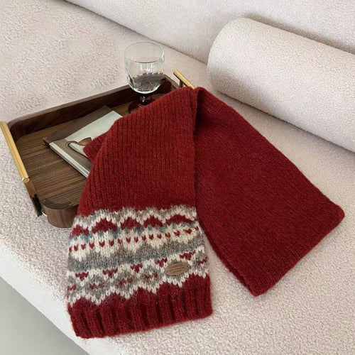 Fair Isle Pattern Scarf | DEHOME