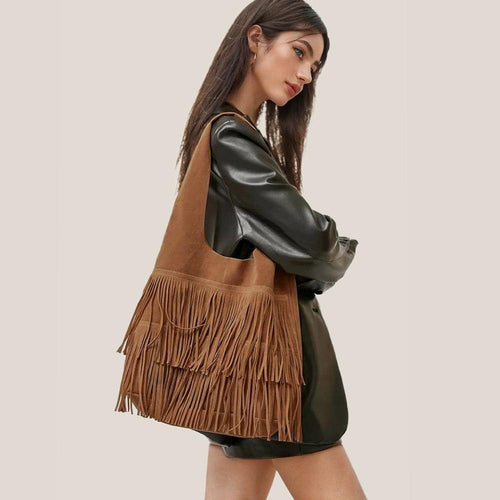 Fringe Suede Hobo Bag | DEHOME